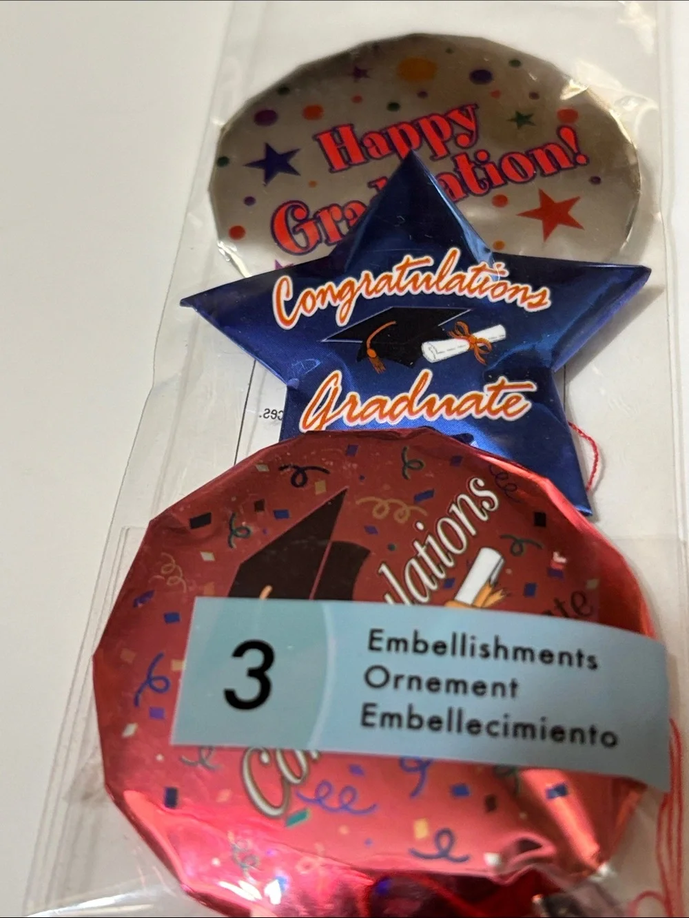 Jolee's Black Graduation Caps With Scrapbooking Stickers Graduation Balloons